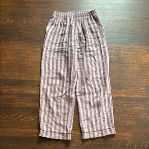 Striped Purple Linen Pajama Pants